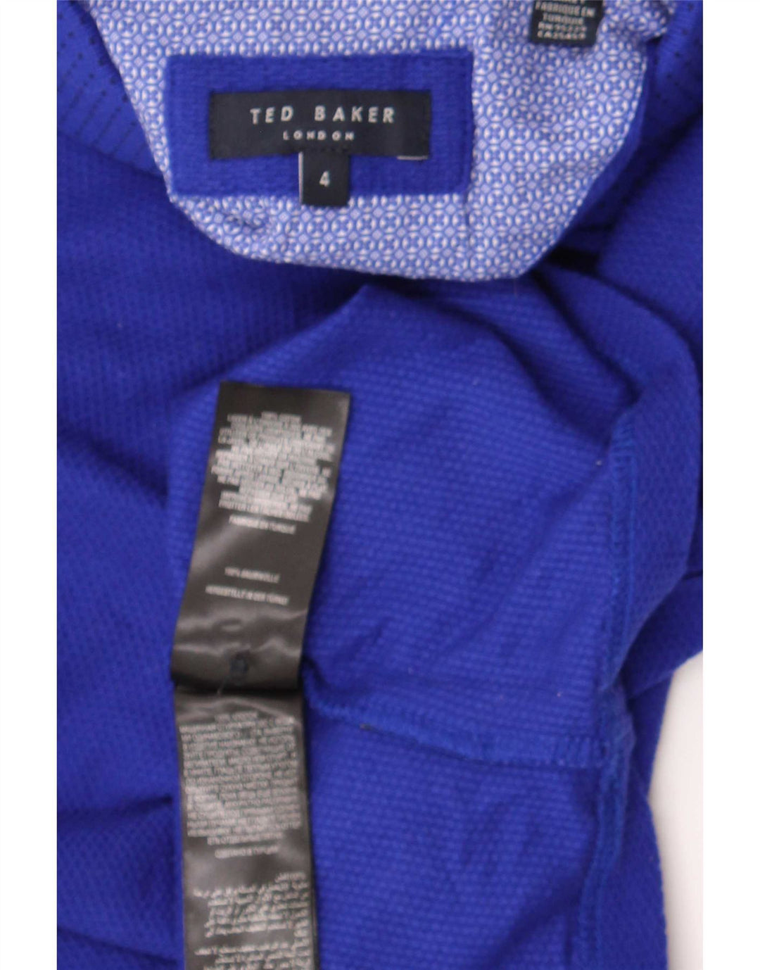 Ted Baker Herren-Poloshirt, Größe 4, groß, blaue Baumwolle
