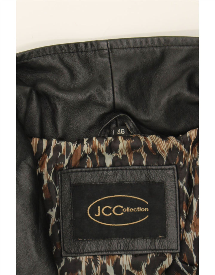 JCC Womens Leather Coat UK 20 2XL Black Leather Vintage JCC and Second-Hand JCC from Messina Hembry 