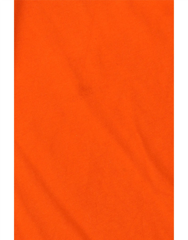 Champion Herren Grafik-T-Shirt-Oberteil aus mittelorangefarbener Colourblock-Baumwolle