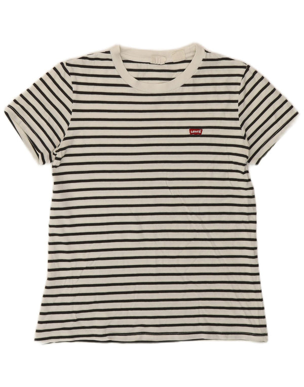 Levi's Womens T-Shirt Top UK 4 XS White Striped Nautical