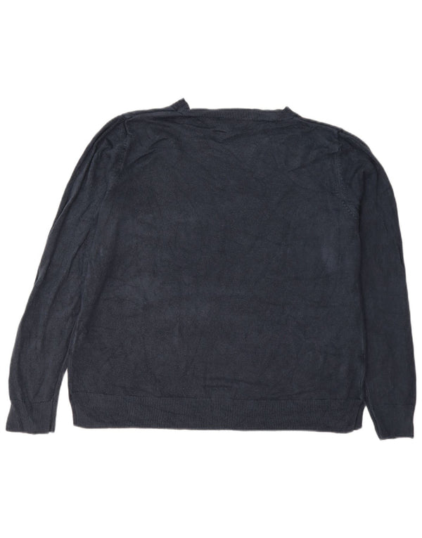 Marks & Spencer Damen-Pullover mit U-Boot-Ausschnitt, Gr. 18, XL, Marineblau, Acryl
