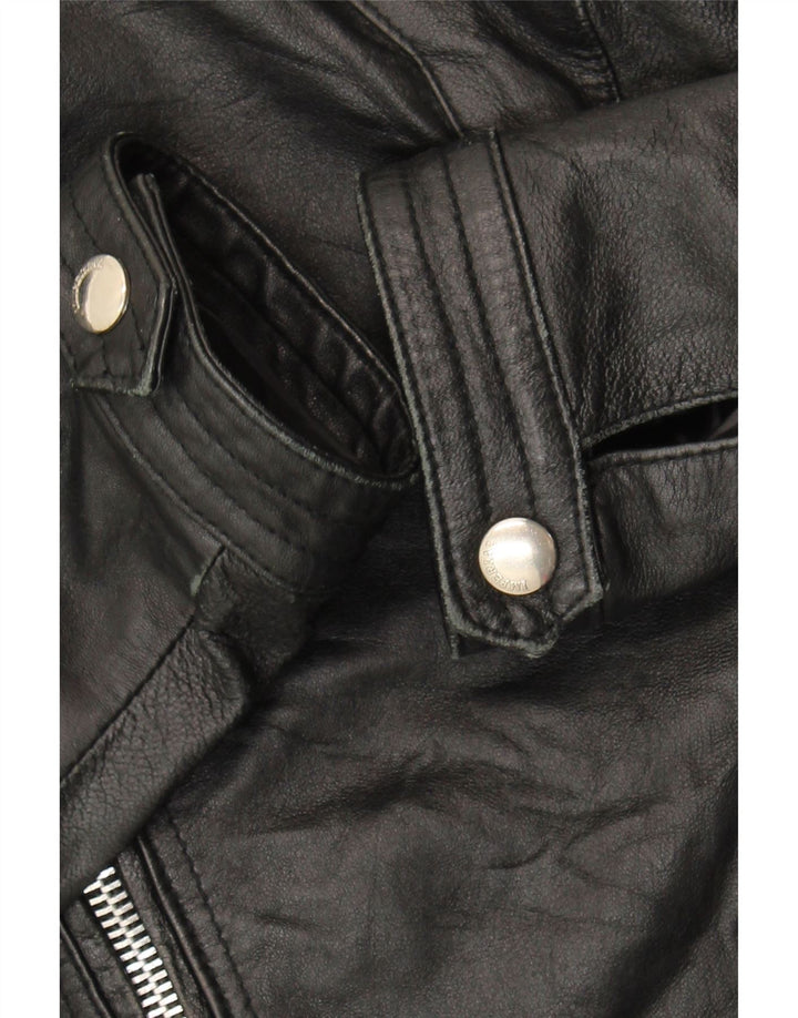 Imperial Damen Militärlederjacke IT 48 XL Schwarz