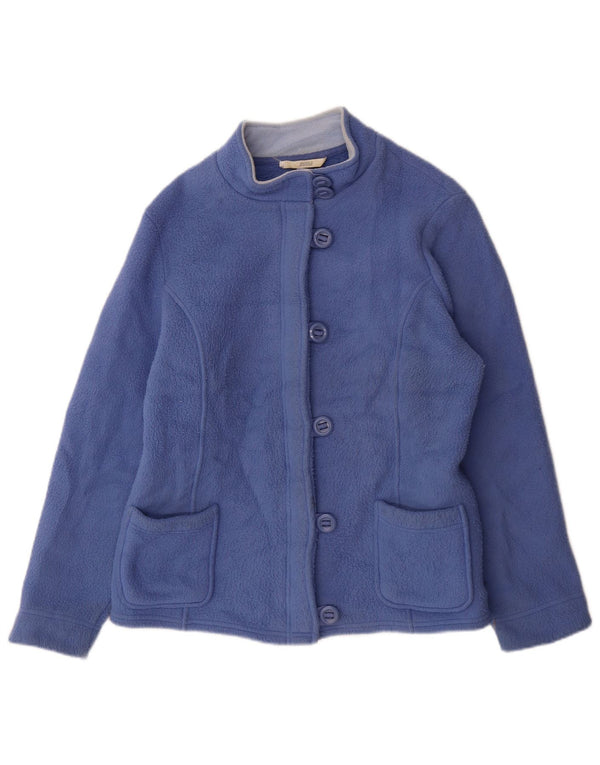 Marks & Spencer Damen Fleecejacke UK 14 Large Blau Polyester