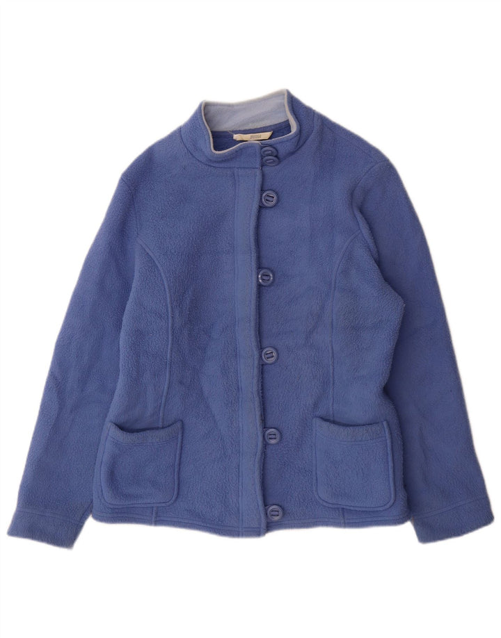 Marks & Spencer Damen Fleecejacke UK 14 Large Blau Polyester