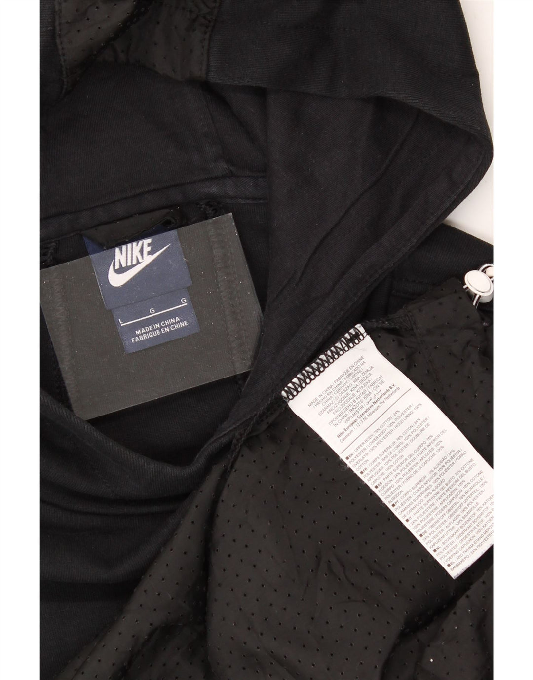 NIKE Womens Hoodie Jumper UK 16 Large Black Polyester Vintage Nike and Second-Hand Nike from Messina Hembry 