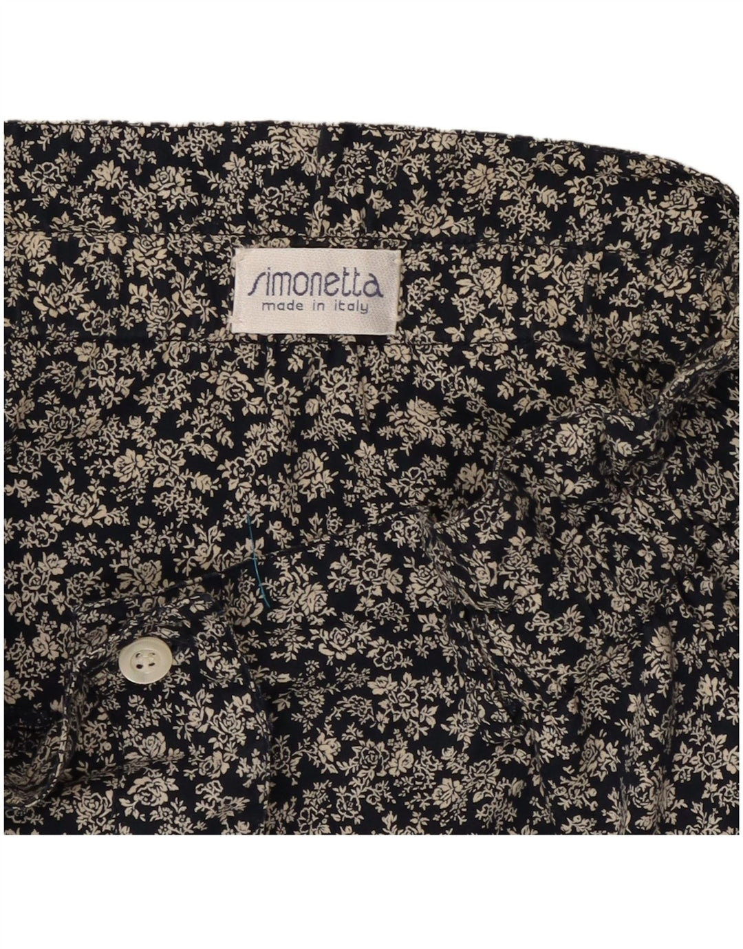 Simonetta Damen Faltenrock in A-Linie, W26, klein, Marineblau mit Blumenmuster