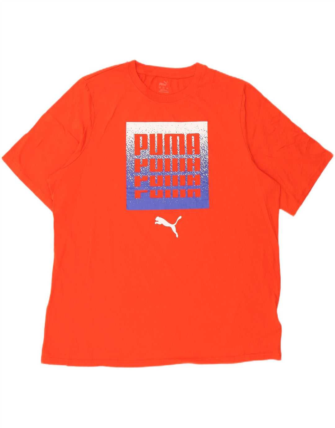 PUMA Herren Grafik T-Shirt Top 2XL Orange Baumwolle
