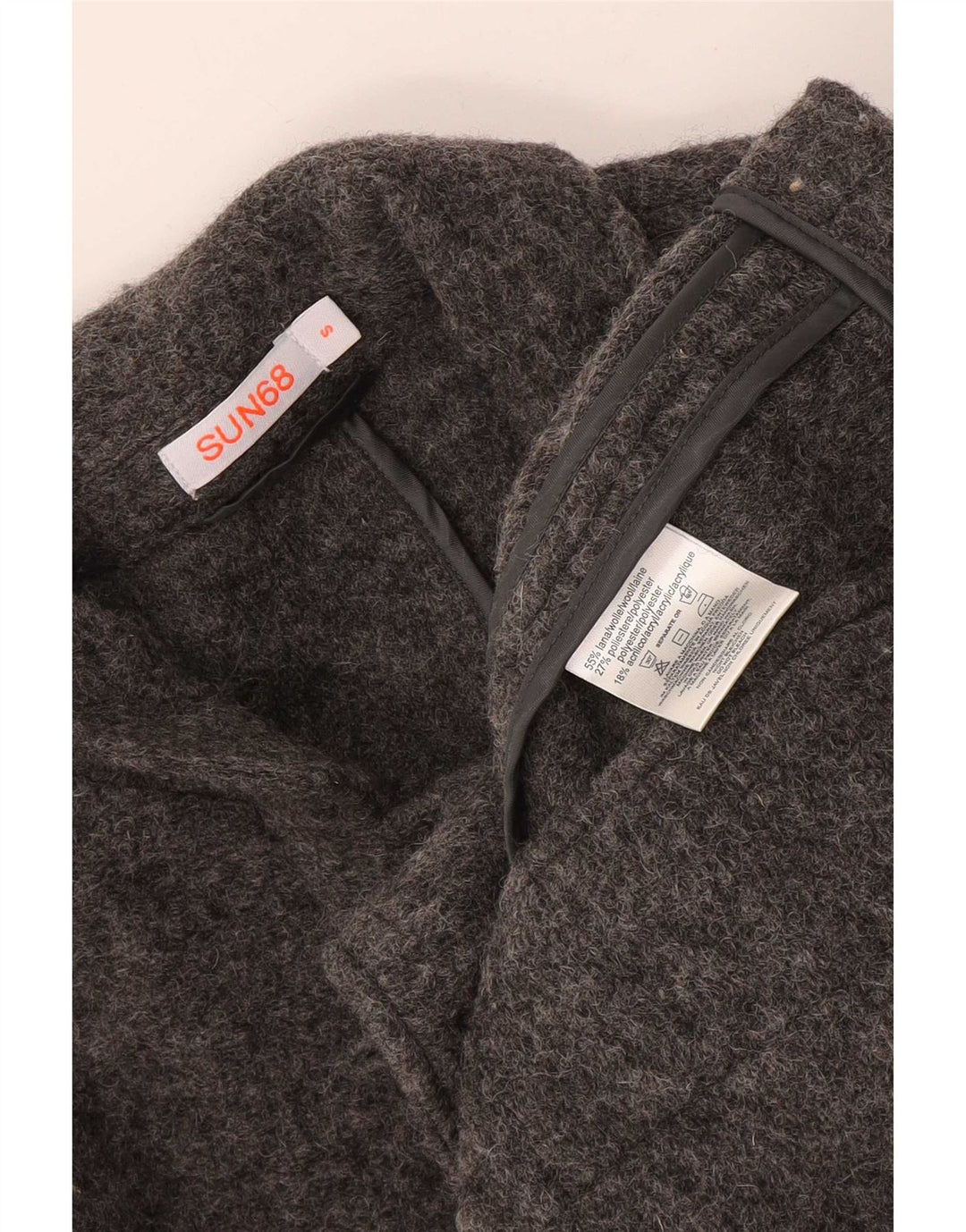 Sun68 Herren-Blazer mit 5 Knöpfen, gestrickt, UK 36, kleine graue Wolle