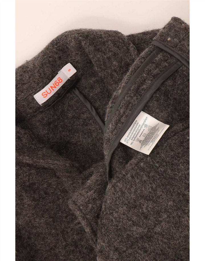 Sun68 Herren-Blazer mit 5 Knöpfen, gestrickt, UK 36, kleine graue Wolle