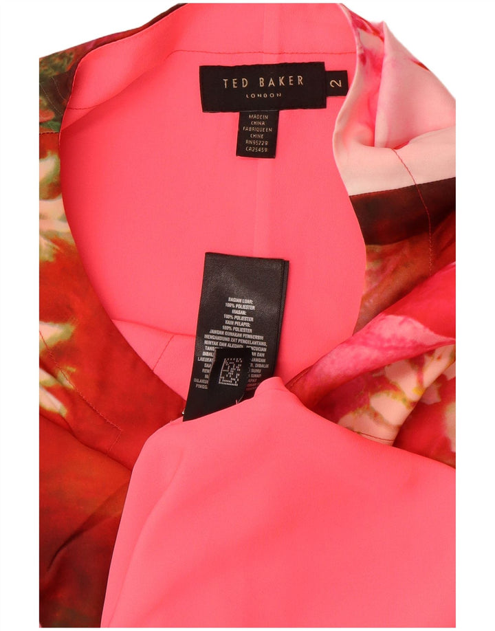 Ted Baker Damen-Etuikleid, Größe 2, klein, mehrfarbig, Blumenmuster, Polyester