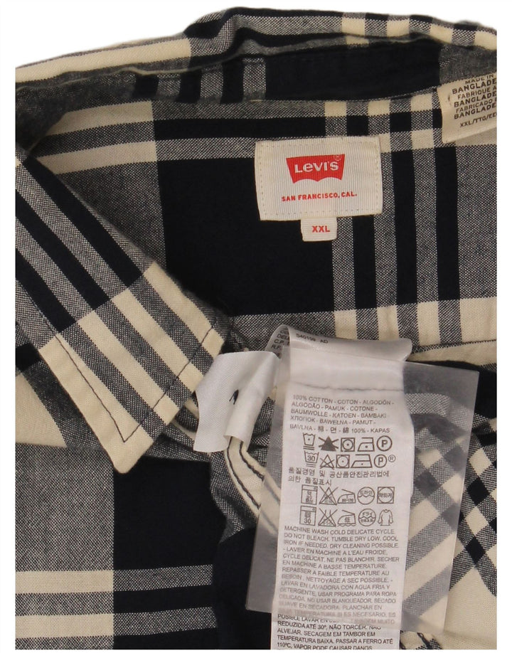 Levi's Herren-Flanellhemd 2XL, marineblau, kariert, Baumwolle
