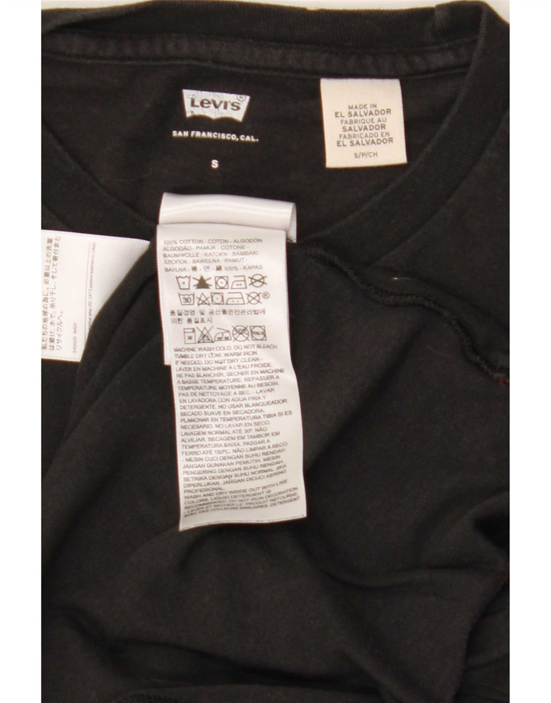 Levi's Herren-T-Shirt mit Grafik, Größe S, schwarze Baumwolle