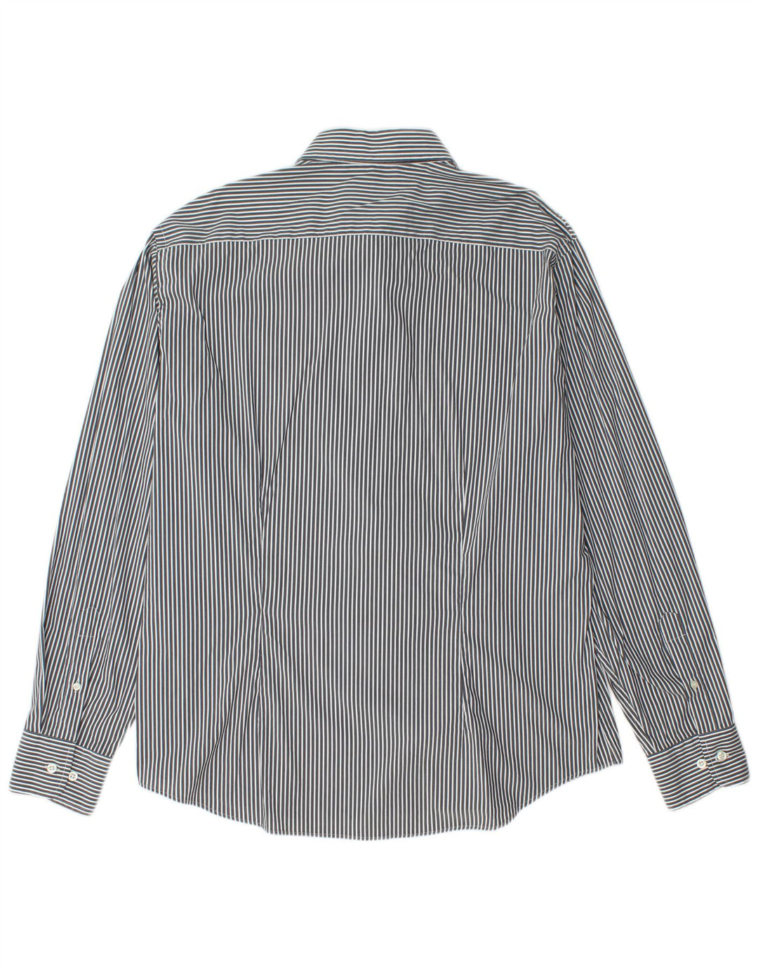 Fred Perry Herren Slim Fit Hemd 2XL Marineblaue Nadelstreifen-Baumwolle