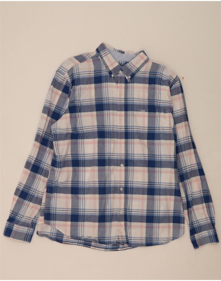 CHAPS Mens Big & Tall Shirt 2XL Blue Check Cotton Vintage Chaps and Second-Hand Chaps from Messina Hembry 