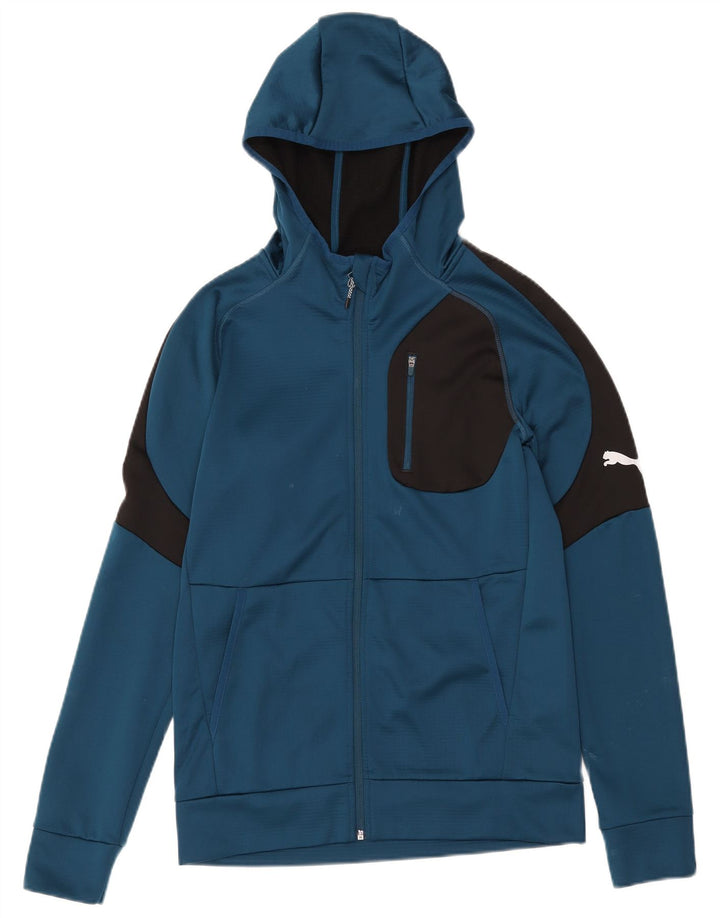 Puma Herren-Kapuzenpullover mit Reißverschluss, klein, Blau, Farbblock