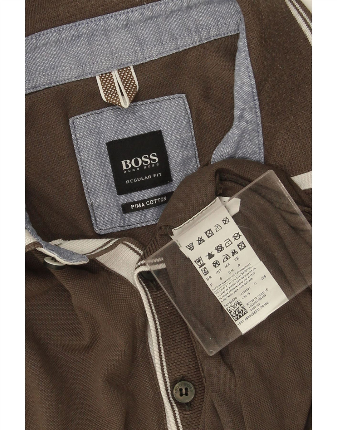 Hugo Boss Herren-Poloshirt mit normaler Passform, kleine Khaki-Baumwolle