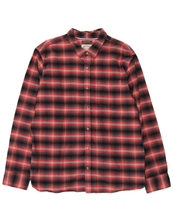 Fat Face Herren-Flanellhemd XL, rot kariert, Baumwolle