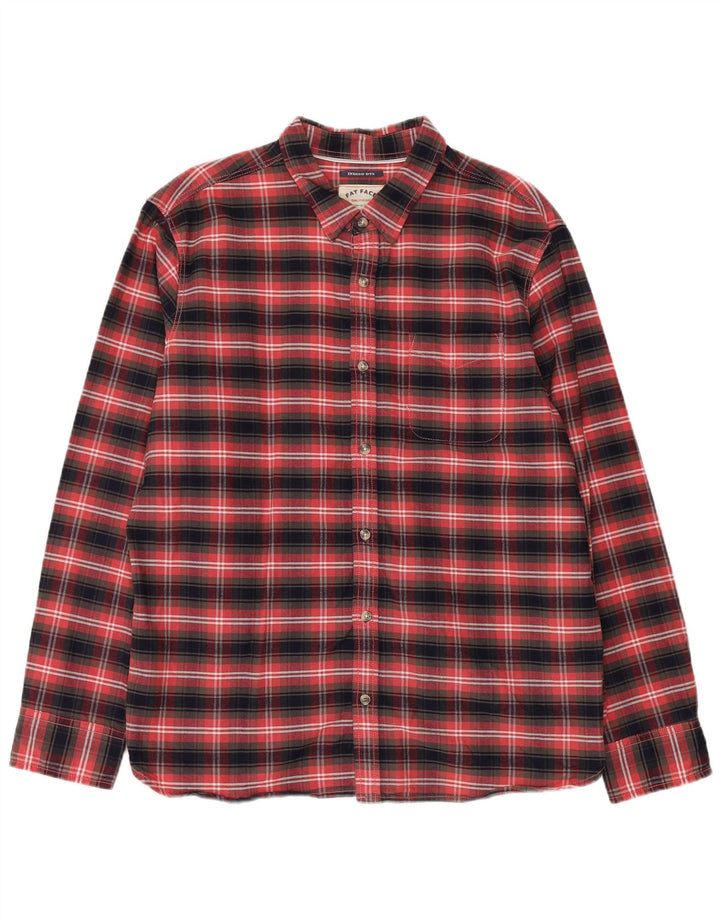 Fat Face Herren-Flanellhemd XL, rot kariert, Baumwolle