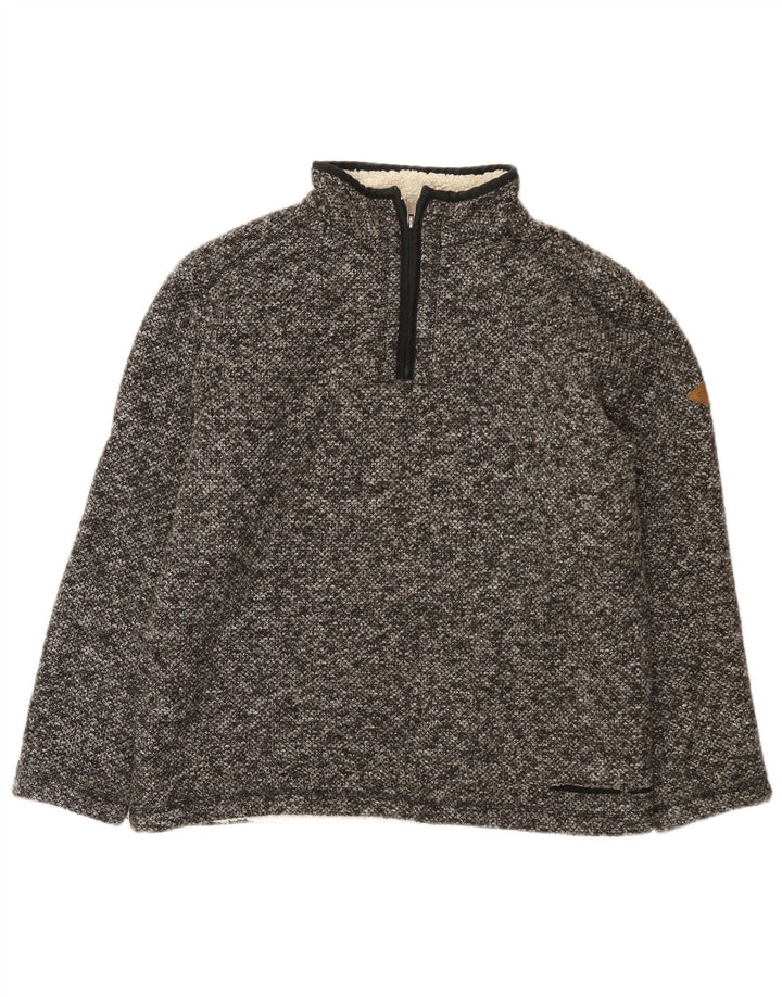 Orvis Damen-Sweatshirt mit Reißverschluss am Hals, UK 14, mittelgrau geflecktes Polyester