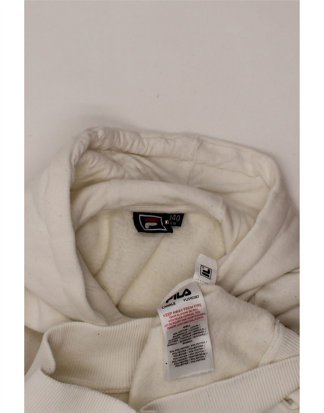 FILA Kapuzenpullover für Jungen, 9–10 Jahre, weiße Baumwolle