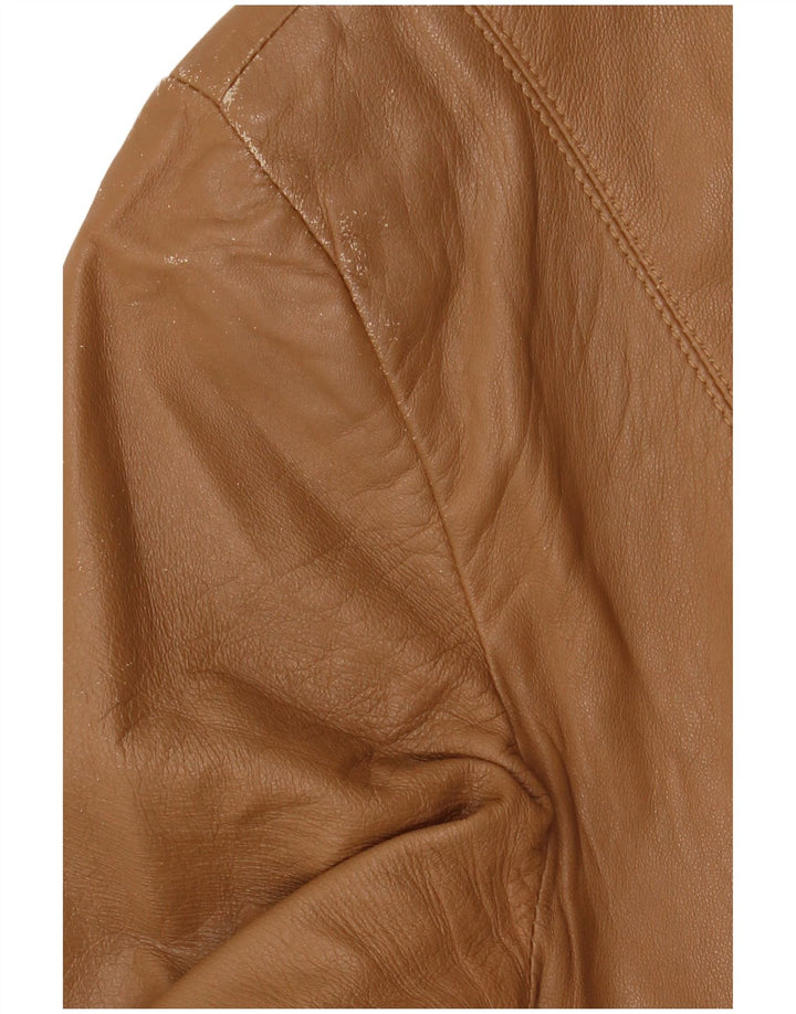 Vintage Damen Lederjacke IT 48 XL Beige Leder