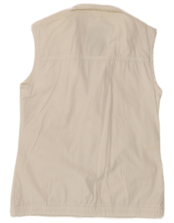 Gas Damen-Trainingsanzug, ärmellos, Jacke, UK 14, mittelweiß, Baumwolle