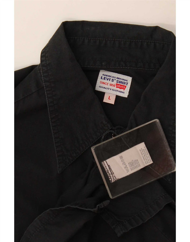 Levi's Herren-Hemd, groß, aus schwarzer Baumwolle