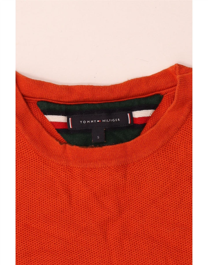 Tommy Hilfiger Herren-Pullover mit Rundhalsausschnitt, Größe S, Orange