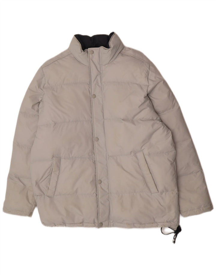 Champion gepolsterte Herrenjacke mit Kapuze, UK 40, großes graues Nylon
