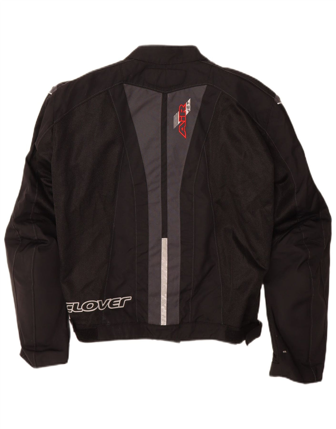 Clover Womens Graphic Racer Jacket UK 14 Mittelschwarzes Colourblock-Polyamid