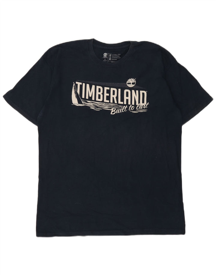 Timberland Herren-T-Shirt mit normaler Passform, Grafik, groß, marineblau, Baumwolle