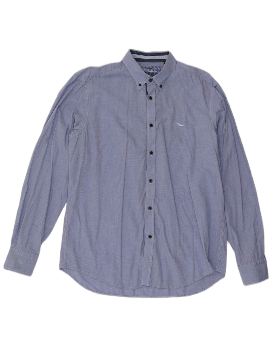 Harmont & Blaine Herren-Hemd, reguläre Passform, XL, blauer Hahnentrittmuster