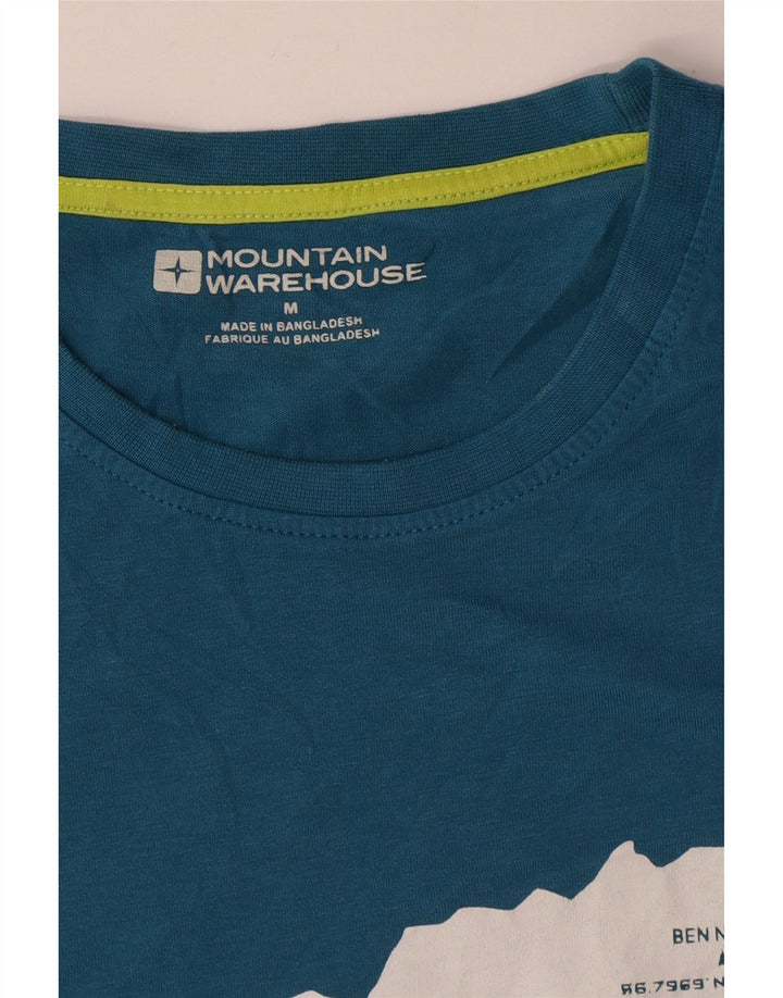 Mountain Warehouse Grafik-T-Shirt-Oberteil für Herren aus mittelblauer Baumwolle