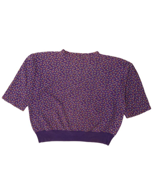 Olmes Carretti Damen-Sweatshirt mit 3/4-Ärmeln, UK 18, XL, Lila, Blumenmuster