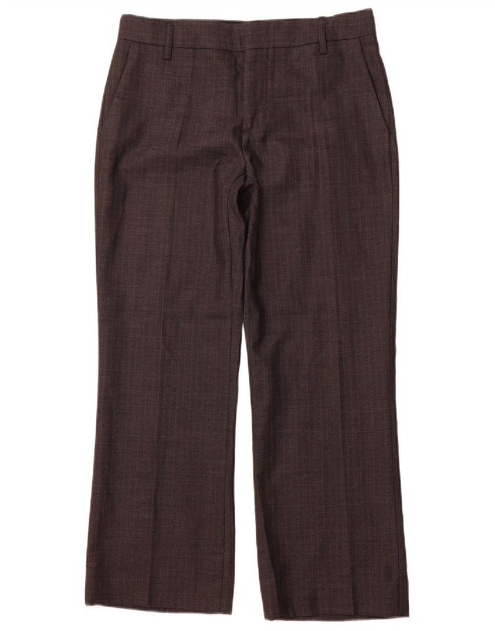 Gerade Chino-Hose für Damen von ZARA, EU 40, mittelgroß, W30, L28, graues Fischgrätenmuster