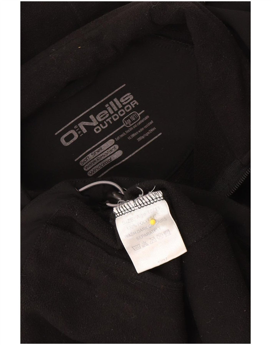 O'Neills Jungen-Windbreakerjacke mit Kapuze, 10–11 Jahre, schwarzes Polyester
