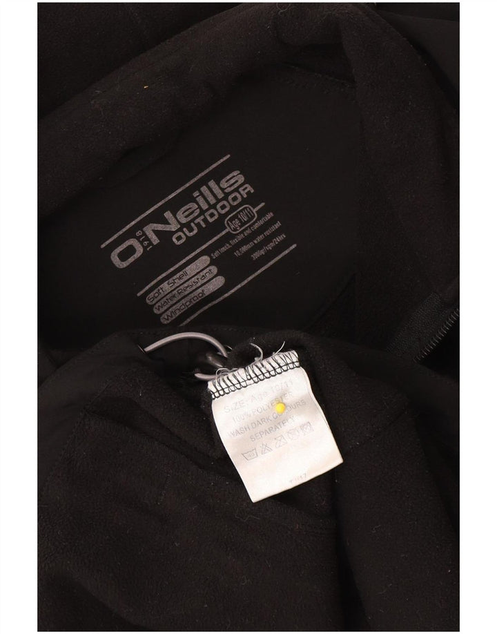 O'Neills Jungen-Windbreakerjacke mit Kapuze, 10–11 Jahre, schwarzes Polyester