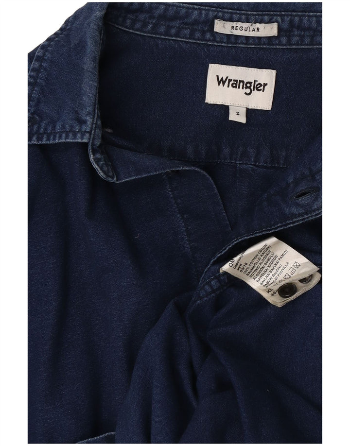 Wrangler Herren-Jeanshemd, klein, marineblau, Baumwolle