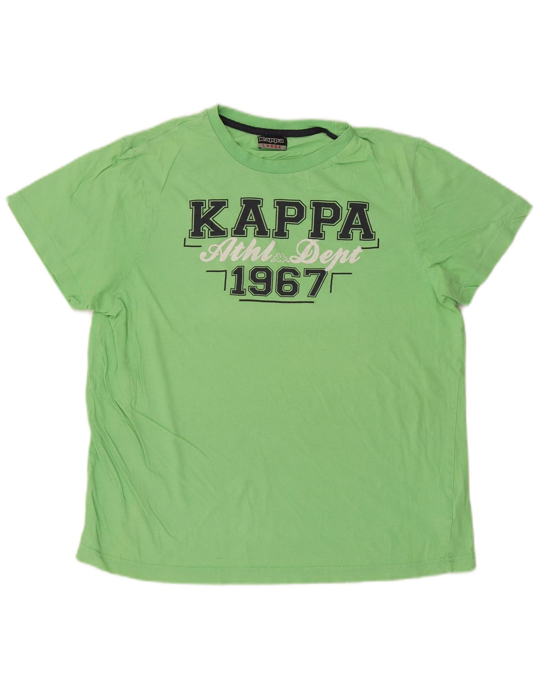 Kappa Herren Grafik-T-Shirt-Oberteil, groß, grüne Baumwolle
