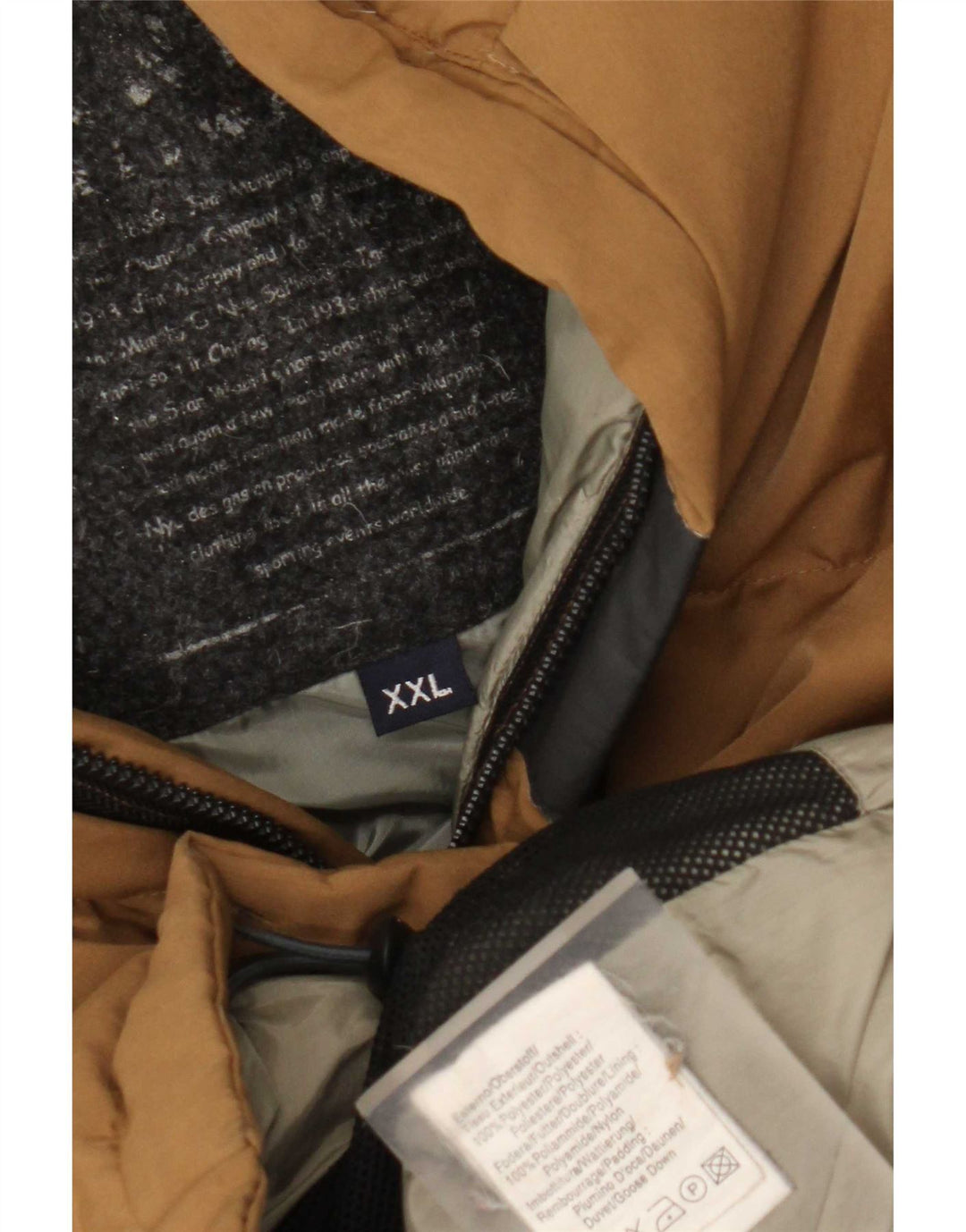 Murphy & Nye Wattierte Herrenjacke mit Kapuze, UK 42 2XL, Beige, Polyester