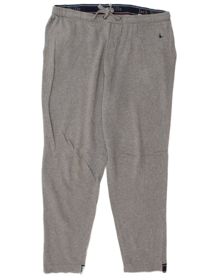 Jack Wills Herren-Trainingshose mit Grafik, Größe L, aus grauer Baumwolle