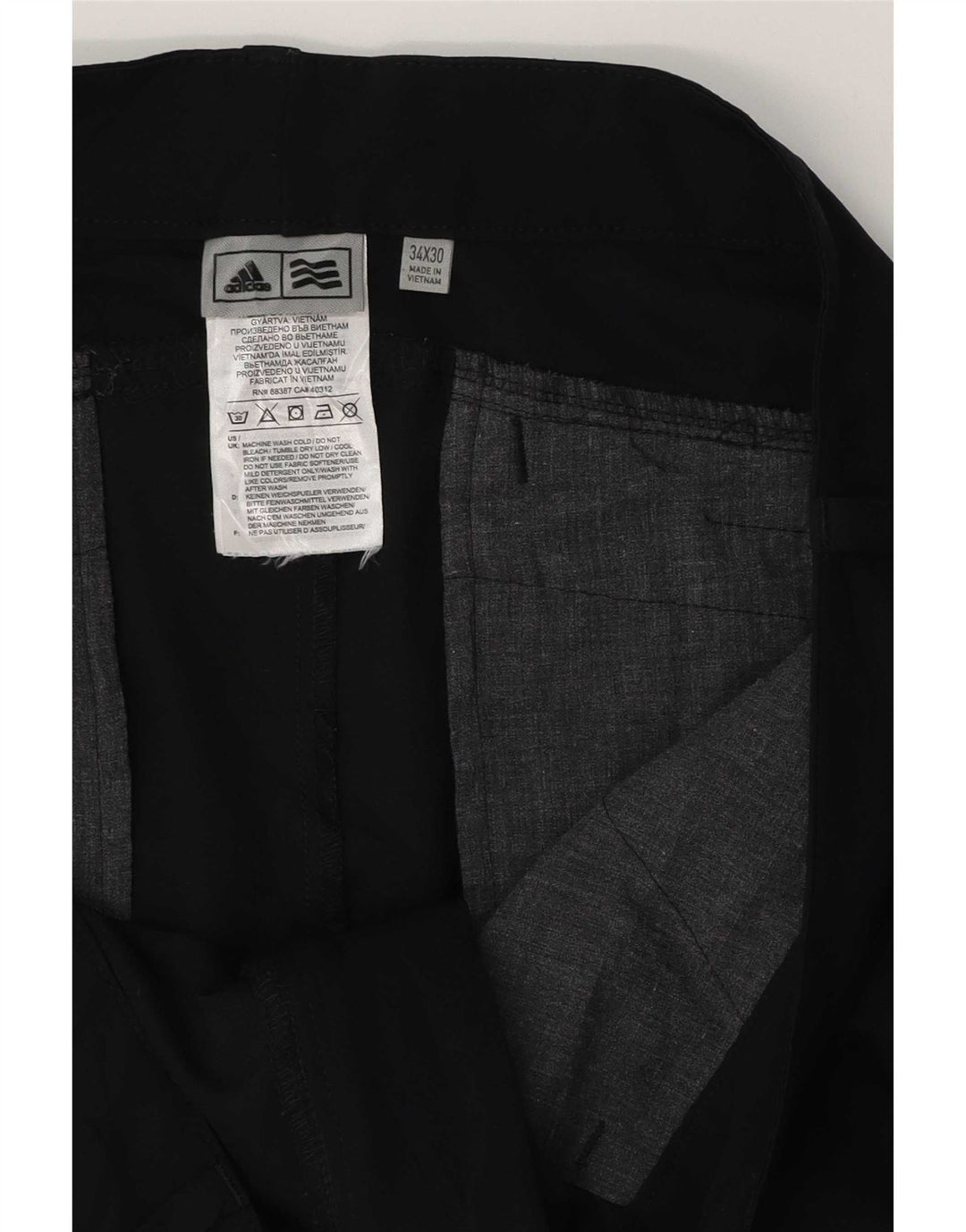 Adidas Herren Slim Chino Hose W34 L30 Schwarz Polyester