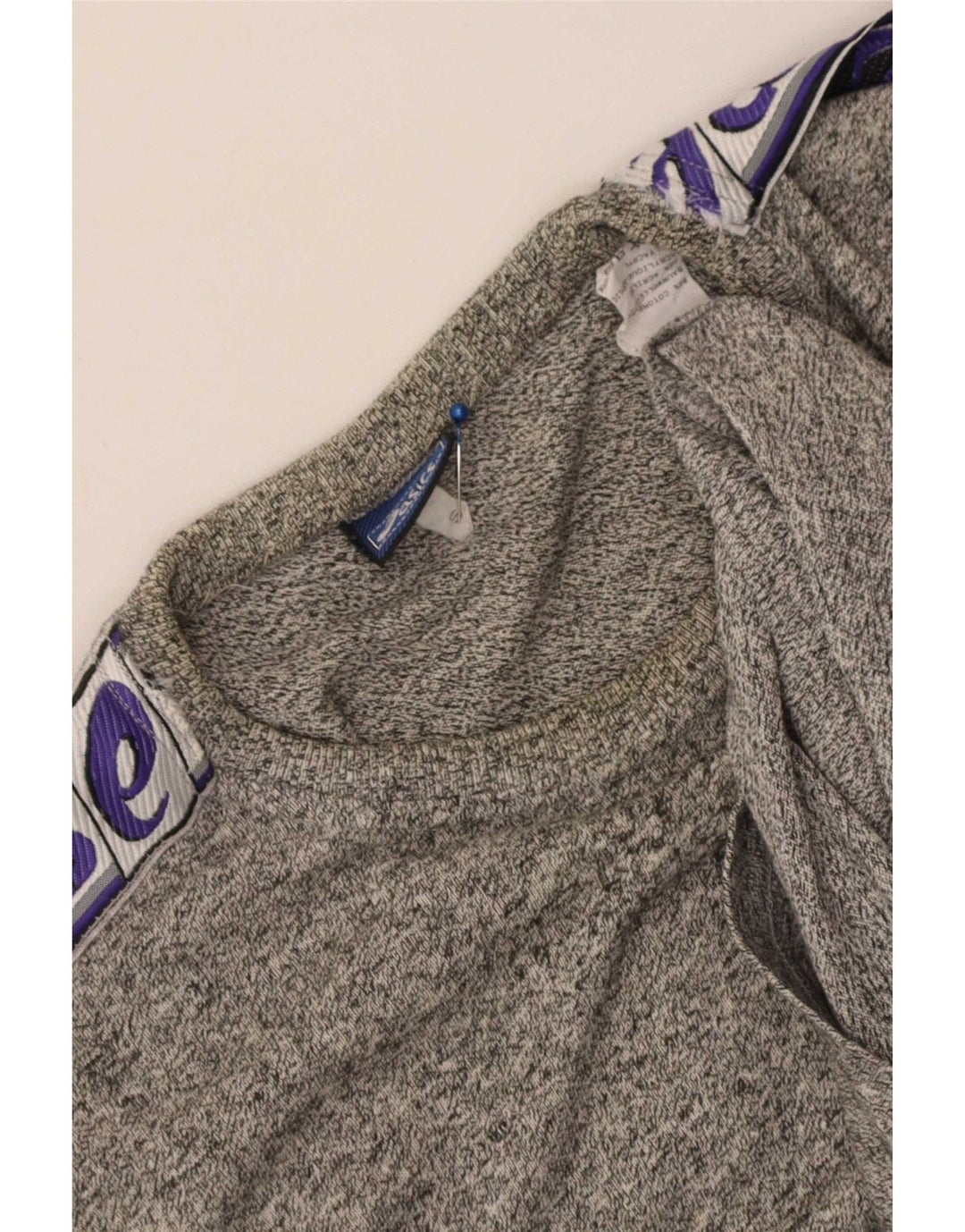 Asics Herren-T-Shirt mit Grafik, Größe S, grau gefleckte Baumwolle