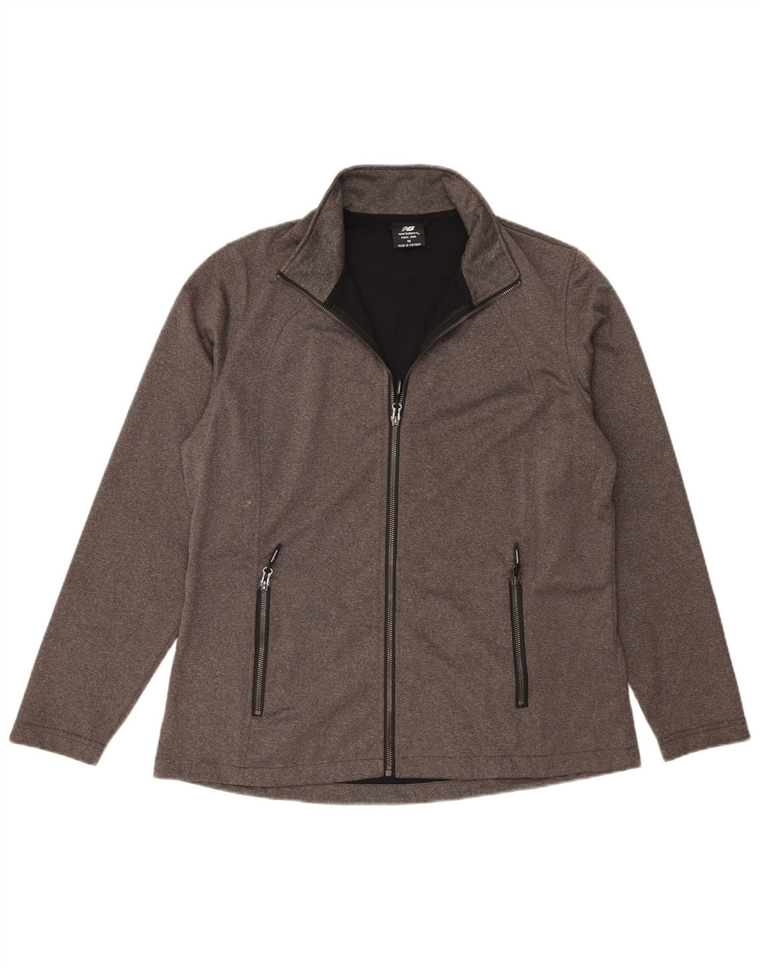 New Balance Herren-Trainingsanzugoberjacke aus mittelgrauem Polyester