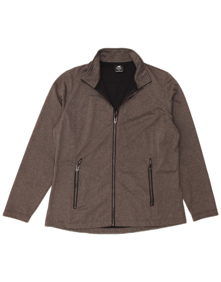 New Balance Herren-Trainingsanzugoberjacke aus mittelgrauem Polyester