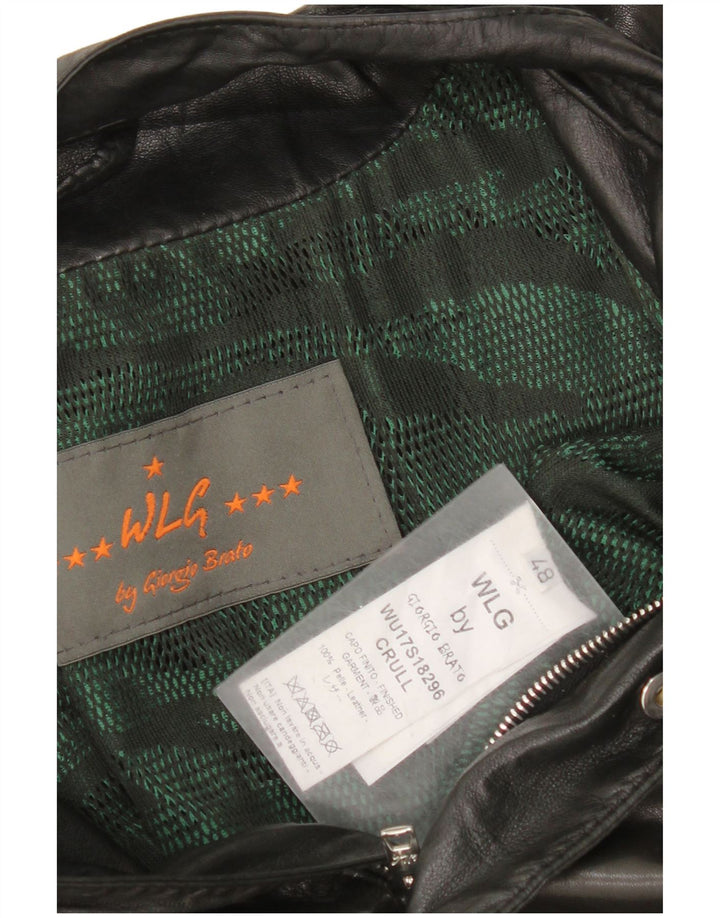 Herren-Lederjacke IT 48 Mittelschwarzes Leder