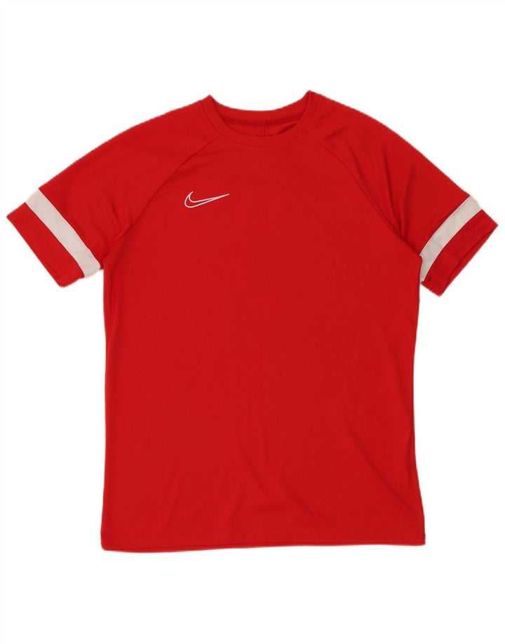 Nike Herren Dri Fit T-Shirt-Oberteil, großes rotes Farbblock-Polyester