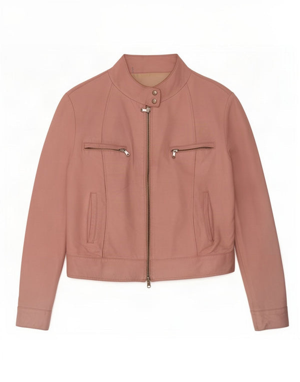 Wanted Damen Leder Racer Jacke IT 48 XL Pink