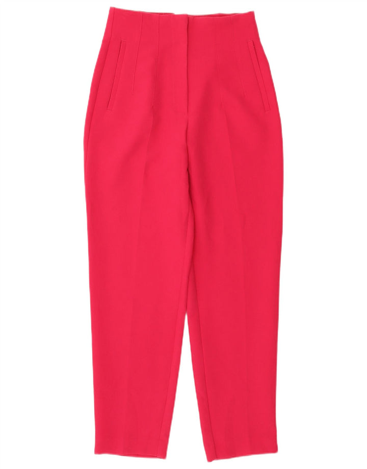 Zara Damen Tapered Anzughose Small W26 L26 Rosa Polyester