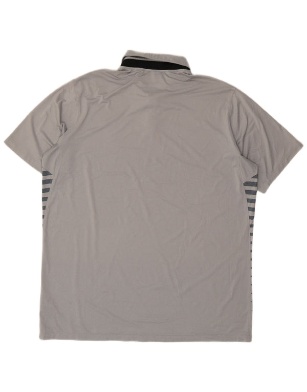 Nike Herren Dri Fit Poloshirt XL grau gestreift Polyester